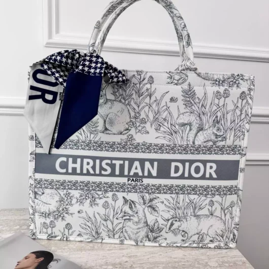 Шопер Christian Dior Large Book Tote Animal сірий