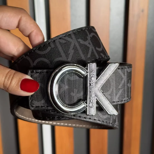 Ремінь Calvin Klein ONE чорний + срібло
