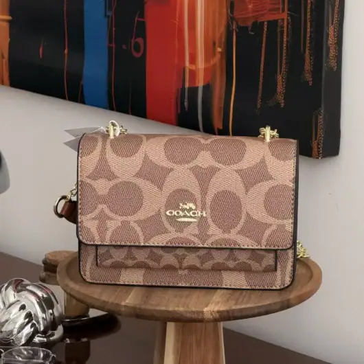 Сумка Coach Mini Klare Crossbody in Signature Canvas молочний шоколад