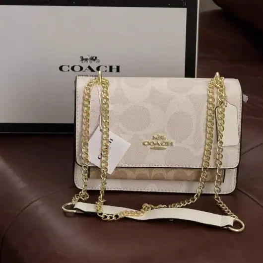 Сумка Coach Mini Klare Crossbody in Signature Canvas молочно-бежевий