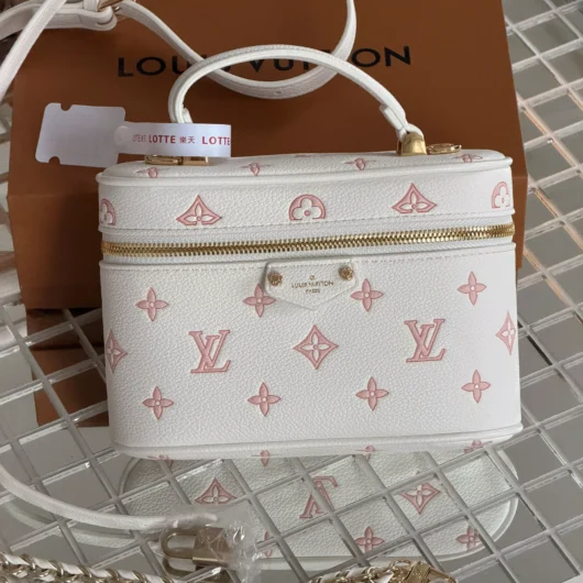 Сумка Louis Vuitton Vanity Chain Pouch Premium біло-персиковий