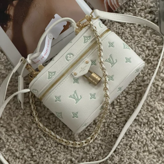 Сумка Louis Vuitton Vanity Chain Pouch Premium біло-зелений