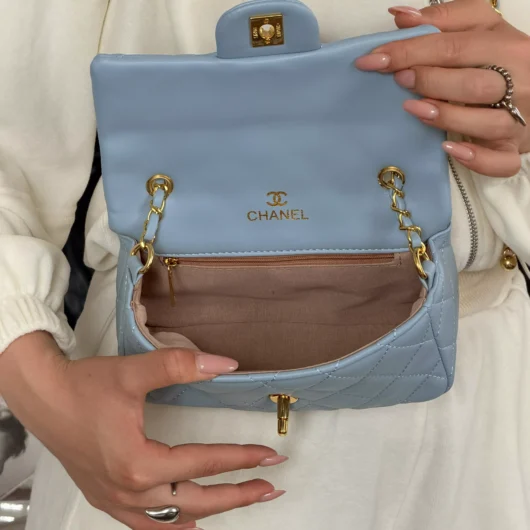 Сумка Chanel Classic Flap Mini Bag блакитний
