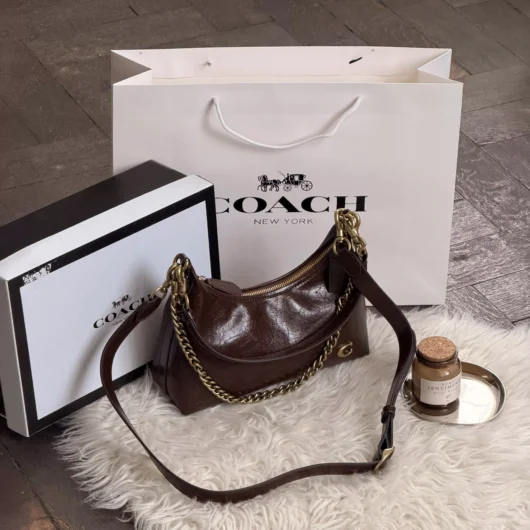 Сумка Coach Juliet Classic 25 lacquered Premium какао