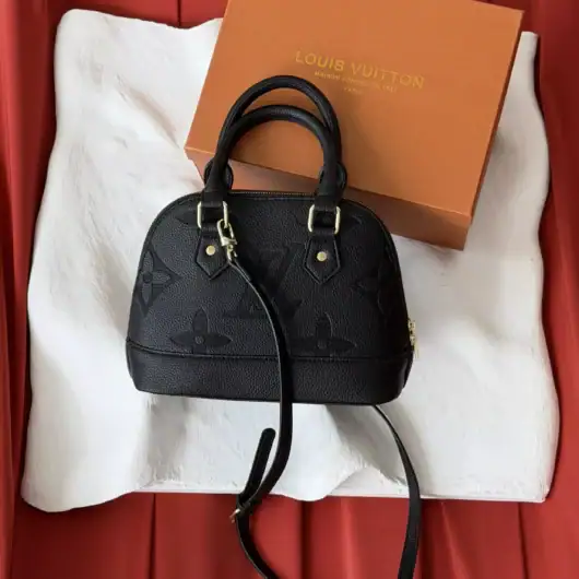 Сумка Louis Vuitton Alma BB Monogram Empreinte big logo чорний