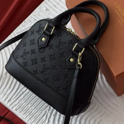 Сумка Louis Vuitton Alma BB Monogram Empreinte small logo чорний