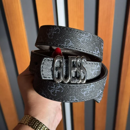 Ремінь жіночий Guess чорний срібло