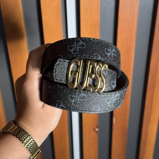 Ремінь жіночий Guess чорний золото