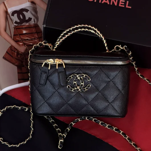 Сумка Chanel Vanity Case CC Double чорний