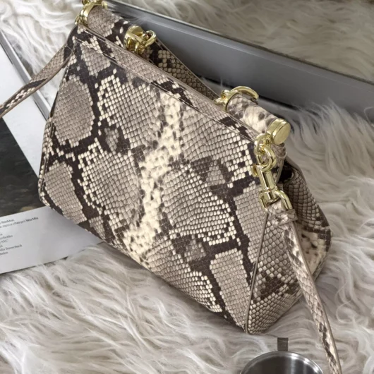 Сумка Dolce&Gabbana Sicily  — Premium  рептилія бежева 21cm