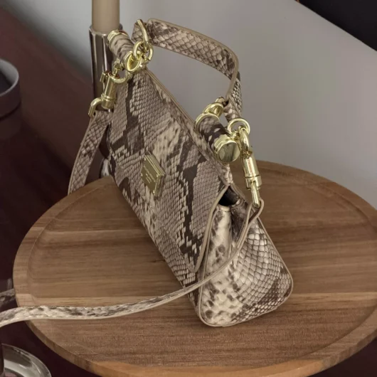 Сумка Dolce&Gabbana Sicily  — Premium рептилія бежева 19cm