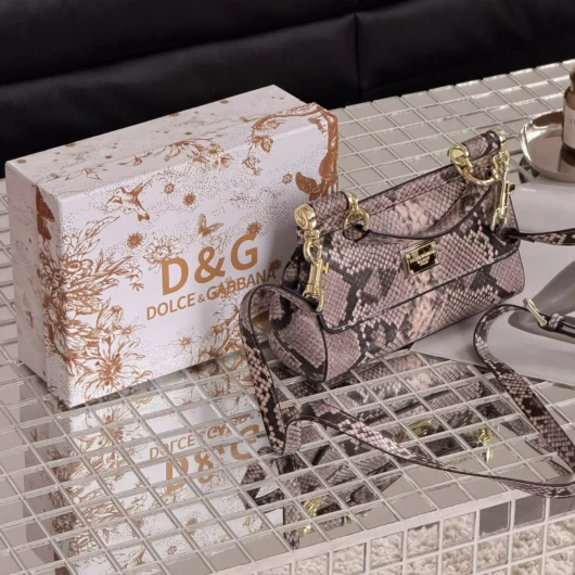 Сумка Dolce&Gabbana Sicily — Premium рептилія рожева 19cm