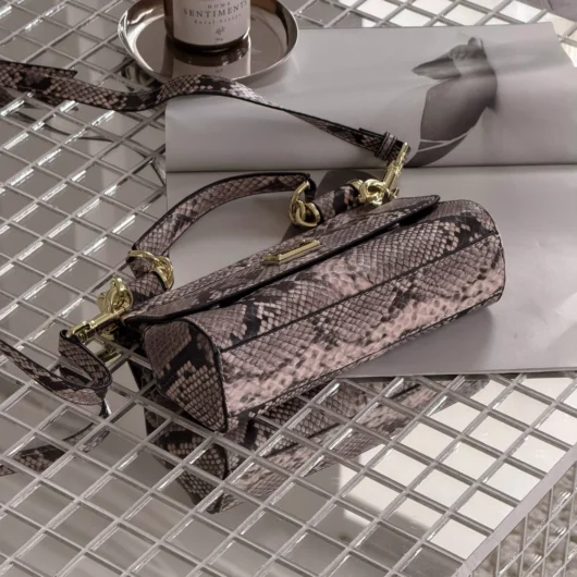 Сумка Dolce&Gabbana Sicily — Premium рептилія рожева 19cm