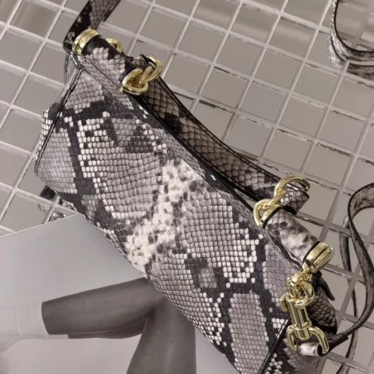 Сумка Dolce&Gabbana Sicily  — Premium рептилія сіра 19cm