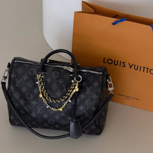 Сумка Louis Vuitton Speedy Soft 30 чорний срібло