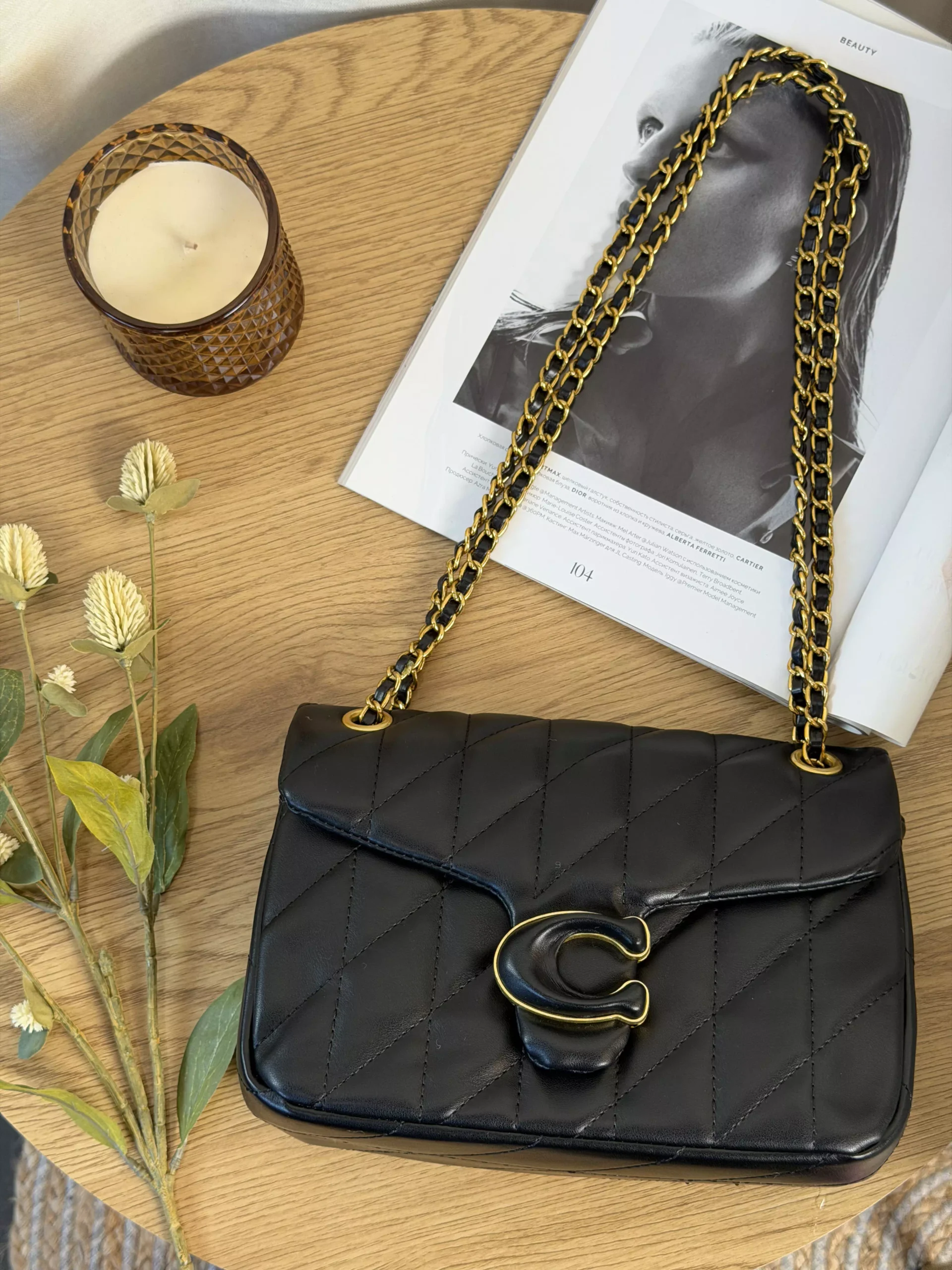 Жіноча сумка Coach Tabby Shoulder Bag 26 Pastel чорний — изображение 2